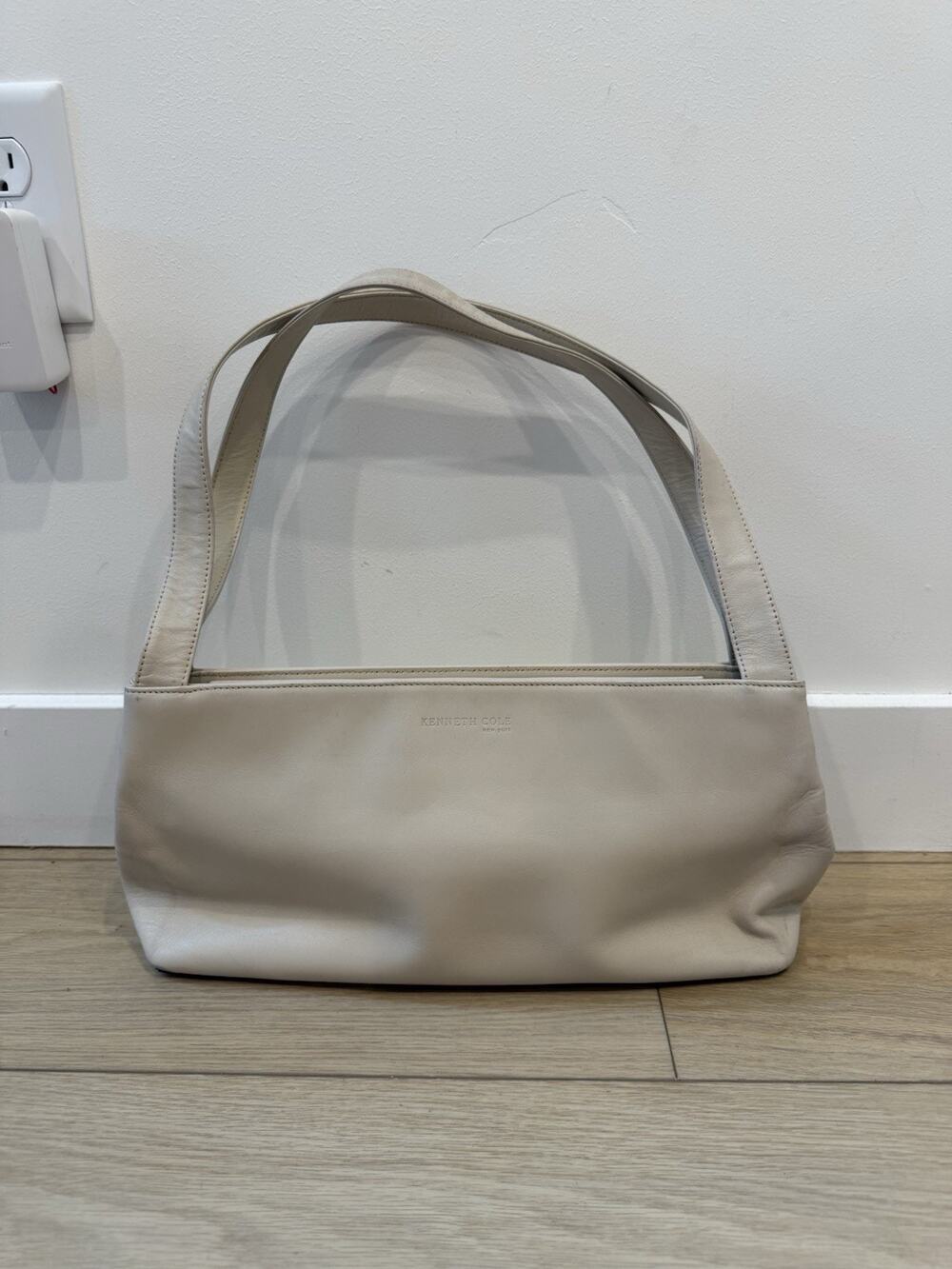 Kenneth Cole New York Leather Baguette Shoulder Bag Y2K Minimalist Purse